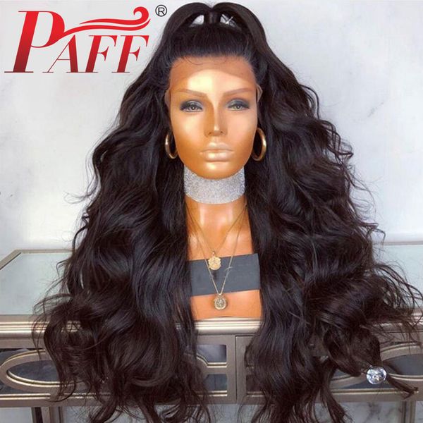 

paff body wave 13x6 lace front human hair wigs with baby hair glueless lace frontal wigs pre plucked brazilian remy hair wigs, Black;brown