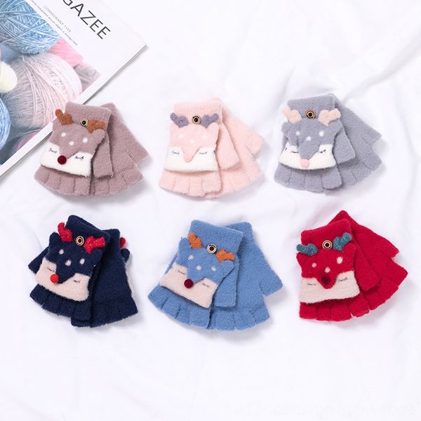 

little elk finger-covered children's 1-3 years and old winter gloves baby warm gloves batch st0227, White