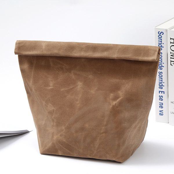 

wax canvas lunch bag portable insulated thermal cooler bento lunch box tote picnic storage bag pouch bags, Blue;pink