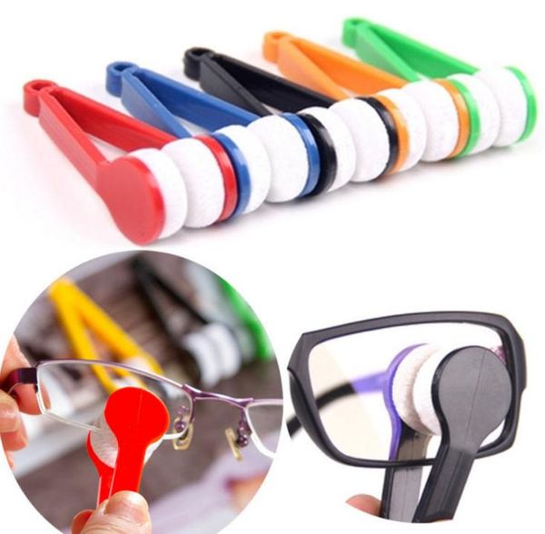 Multiful cores mini óculos de dois lados escova microfibra limpador tela óculos esfregar espetáculos limpo limpar ferramenta de óculos sn2159