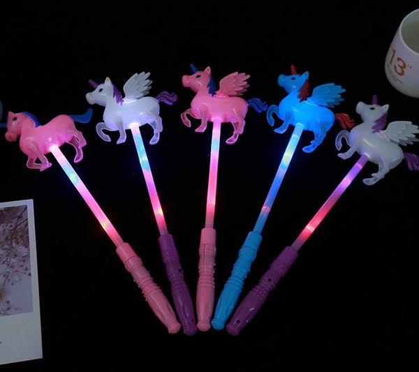 

unicorn theme party light up glow stick toy children girl birthday supplies decoration led flashing pony magic wands christmas presents