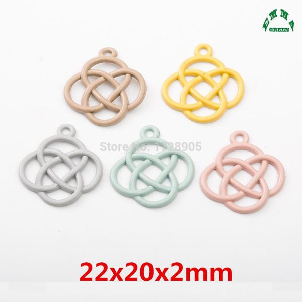 

chinese knot charms colorful painted knot charms pendant for jewelry findings 10pcs 22mm diy for bracelets, Bronze;silver