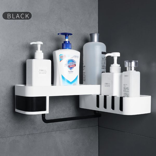 

practical bathroom storage plastic kitchen organizer corner storage rack shower shelf bathroom self-adhesive wall