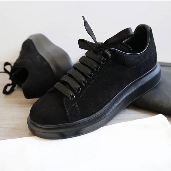 

latest designer shoes platform sneakers luxury women trainers mens leather suede platform oversized sole shoes 6 colors sz 4-12 with box, Black