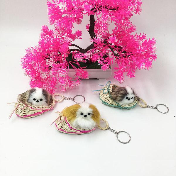

mini dog keychains pendant bag decoration animals stuffed toy plush doll festival birthday party children gift
