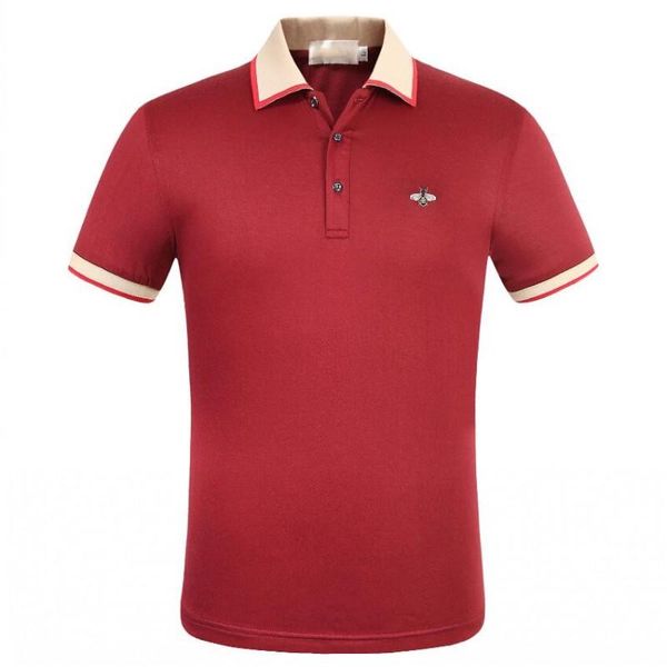 

мужские рубашки поло дизайнера роскошь пчелиных печати топ футболки для италии моды рубашки поло мужчин high street хлопок теги топы футболк, White;black