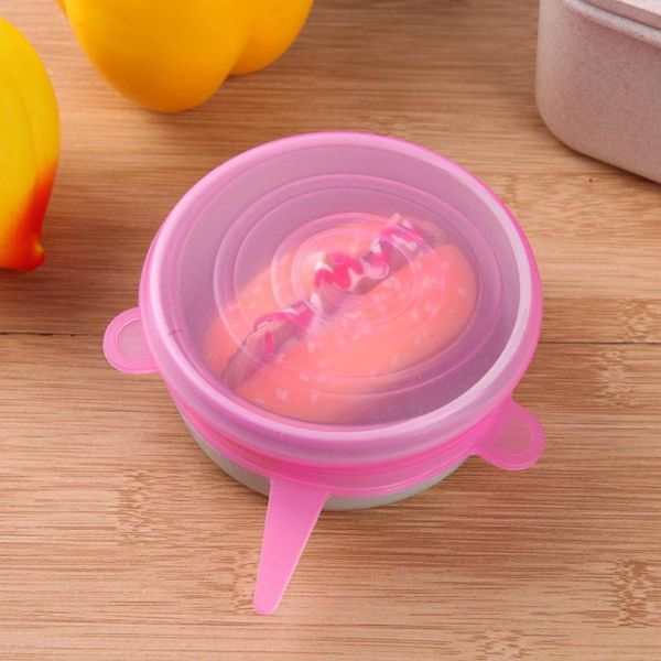 

6pcs reusable kitchen tools silicone stretch bowl cover food fresh keeping