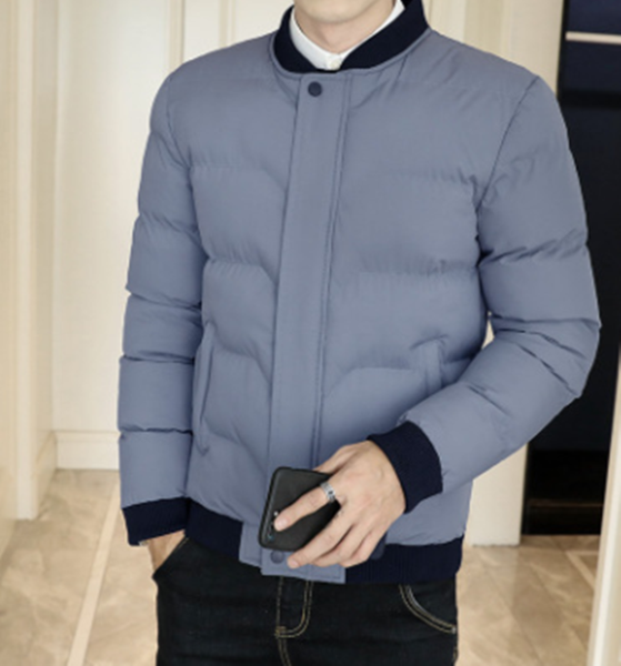 

handsome men down jacket winter cotton coat new korean trend slim fit thickening men's down cotton coat, Black