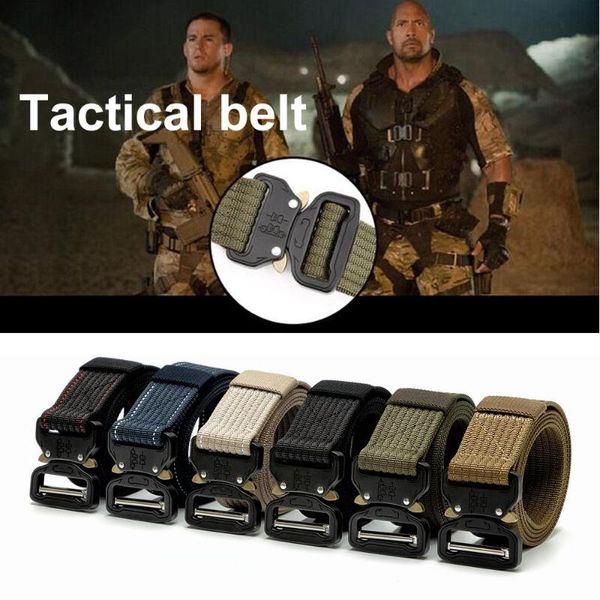 

tactical belt safety practicality zinc alloy buckle men women 6 color adjustable emergency survival equipment, Black;gray