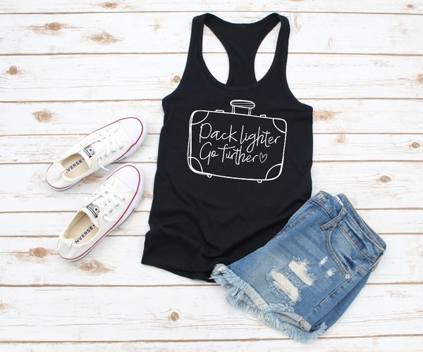 

new arrival good quality pack lighter go further funny graphic racerback tank vest undershirt cute goth singlet sleeveless, White