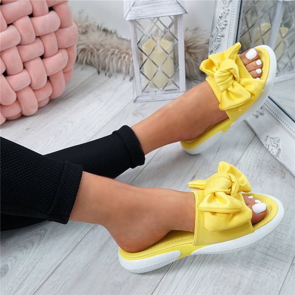 

women bow summer sandals slipper outdoor flip-flops beach shoes new female casual flower slipper zapatos de mujer, Black