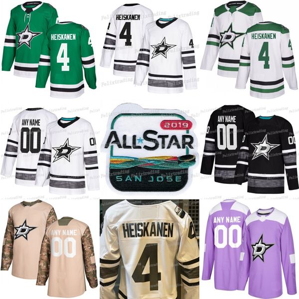 

4 Miro Heiskanen Stars 2019 All Star Jamie Benn Tyler Seguin Ben Bishop Alexander Radulov John Klingberg Stephen Johns Hockey Jerseys
