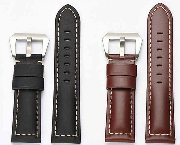 

luminor series strap original frosted pin buckle crazy horse skin fat sea 22 mm24mm26mm for panerial, Black;brown