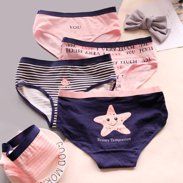 

5pcs/lot children cotton underwear young girls briefs solid low waist short briefs comfortable ladies panties, Camo