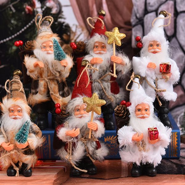 

christmas decorations standing doll posture flannel santa doll hanging toys ornaments christmas gift pendant