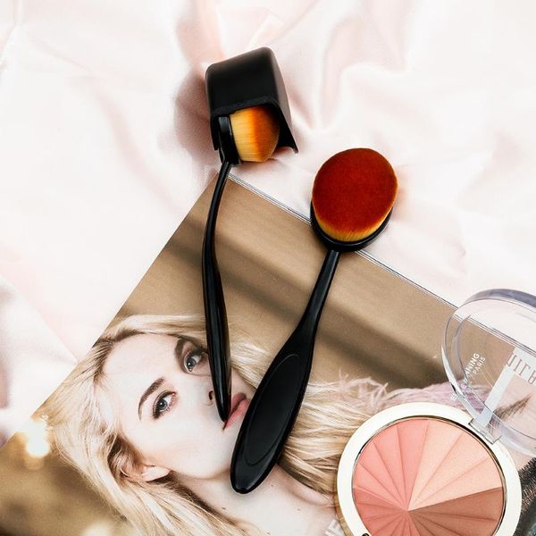 

big size women makeup brushes soft oval cosmetic makeup toothbrush pro blush face powder foundation brush tool