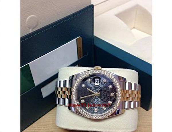 

original box certificate mens watches 36mm 116243 diamond bezel - diamond dial asia 2813 movement automatic, Slivery;brown