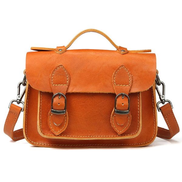 

2019 new leather handbags fashion casual ladies portable ladies shoulder simple messenger bag first layer leather postman packet