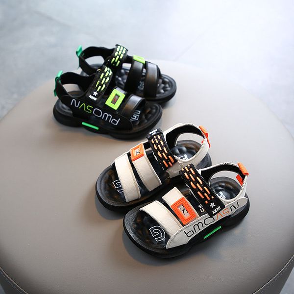 

2020 summer baby sandals for girls boys soft bottom cloth children shoes fashion little kids beach sandals toddler shoes, Black;red