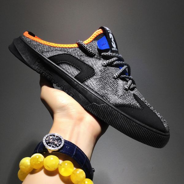

2020 casual men's shoes outdoor slippers men's shoes summer net cloth casual cloth shoebreathable mesh stylish, Black