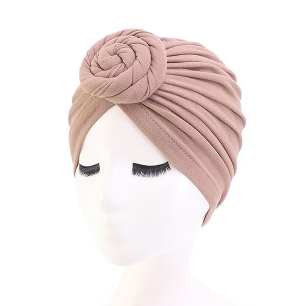 Moda Mulheres Menina Sólida Cor Bola Caps Estilo Étnico Chapéu Beanie Soft Elastic Headwear Senhora Acessórios