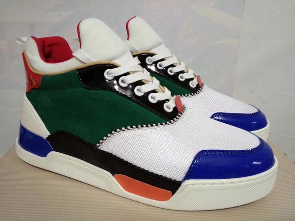 

с коробкой] высокое качество aurelien кроссовки плоские женщины, orlato мужчины красные нижние туфли идеальное качество повседневная открыт, Black