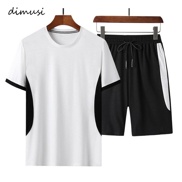 

dimusi men sets fashion outdoor sporting suit sweatshirt +sweatpants men's cotton short sleeve sets tracksuit hoodies clothing, Gray