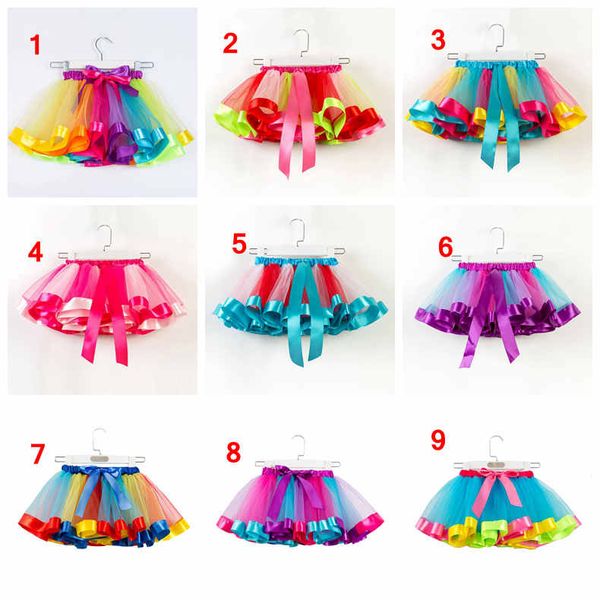 2-11 anos meninas tutus tutus arco-íris cor bebê menina tutu caixas adorável bolha saia bebês bolo camada vestido 19 cores oferta escolher