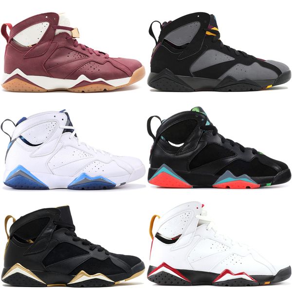 

7 basketball shoes bordeaux bracelona nights pure money raptor olympic 2012 release men 7s vii trainer sport shoes designer sneakers 8-13, White;red