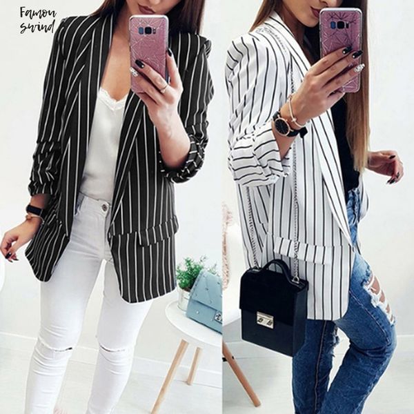 

white hot autumn женщины блейзеры и офис леди костюм пальто тонкий продажа black газа бизнес женщины coat blazer feminino, White;black