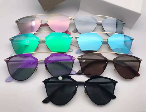 

luxury- new sunglasses reflected sunglass gafas de sol sunglass ways ellipse box sunglasses men women sun glasses color film oculos brand, White;black