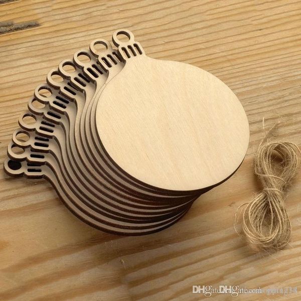 

bravo h wooden round baubles tags christmas balls decorations art craft ornaments 10pcs #263