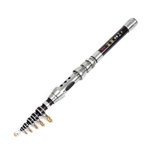

portable carbon fiber fishing rod retractable travel spinning fishing pole saltwater boat sea rod