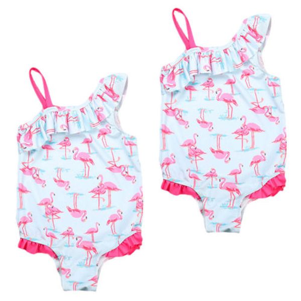 

2020 baby girls kids flamingo bathing suit swimsuit one piece swimwear bikini sets beachwear swimming suit