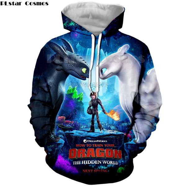 

plstar cosmos 3d print new arrival how to train your dragon mens printed shirt loose pullover womens hoodie&sweatshirts, Black