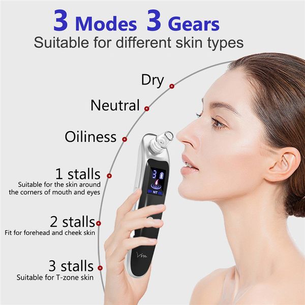 

6 suction face nose blackhead remover vacuum cleaner black dot deep pore vacuum suction pore cleaner pimple acne removal tool
