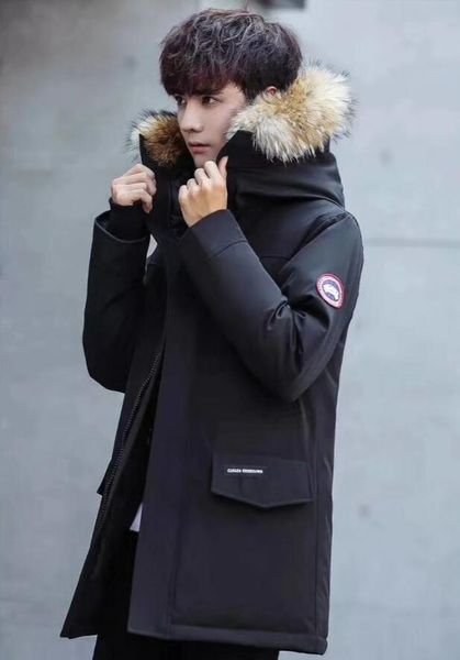 

Canadian men brand european ize 90 women goo e olid color black red parker coat down jacket men women outdoor port cold warm