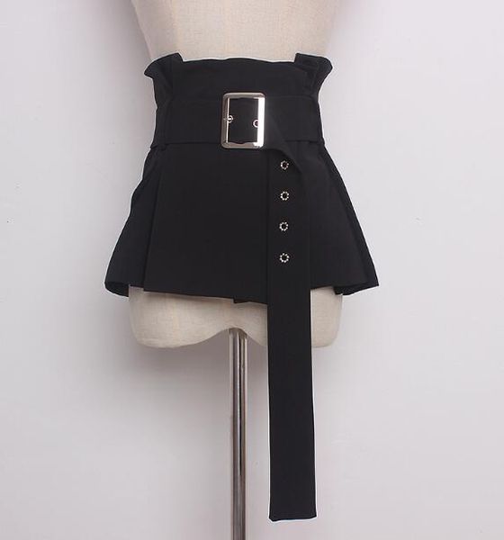 

women's runway fashion black fabric cummerbunds female korean fashion decoration wide belt r887, Black;brown