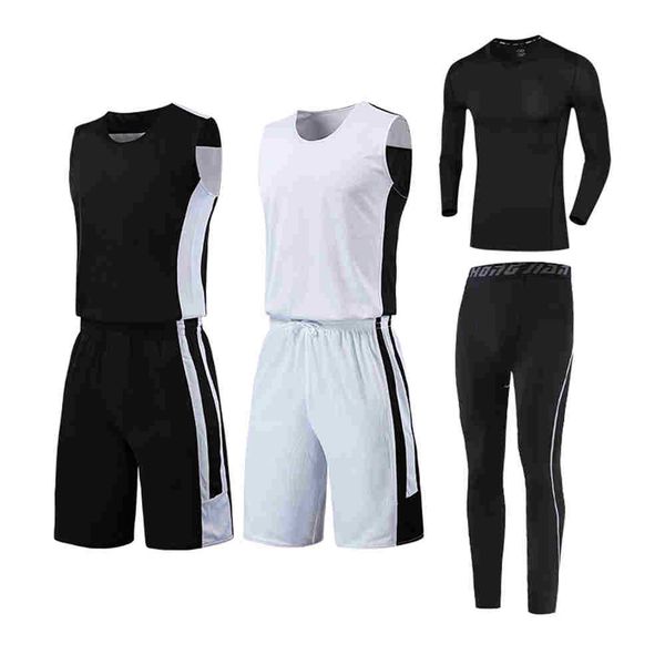 

2020 new custom basketball jersey mens embroidery logos 100% stitched basketball sets 146, Black;red