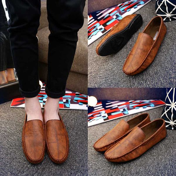 

2019 fashion casual shoes men summer men leather new flats shoes mens moccasins breathe loafers zapatillas hombre hc-086, Black