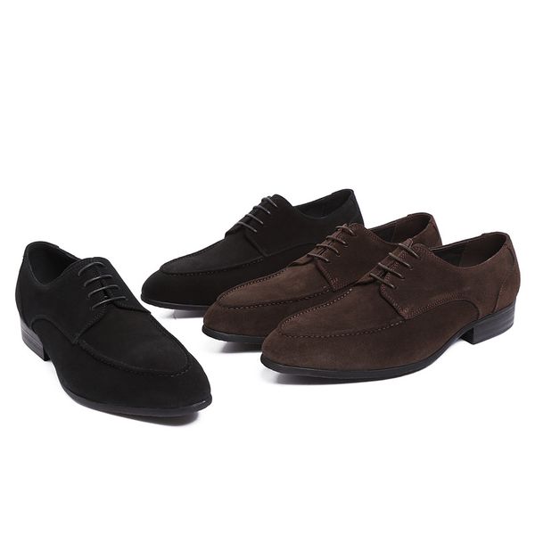 

business casual leather shoes men shoes pointed toe formal wear file oxfords, Black