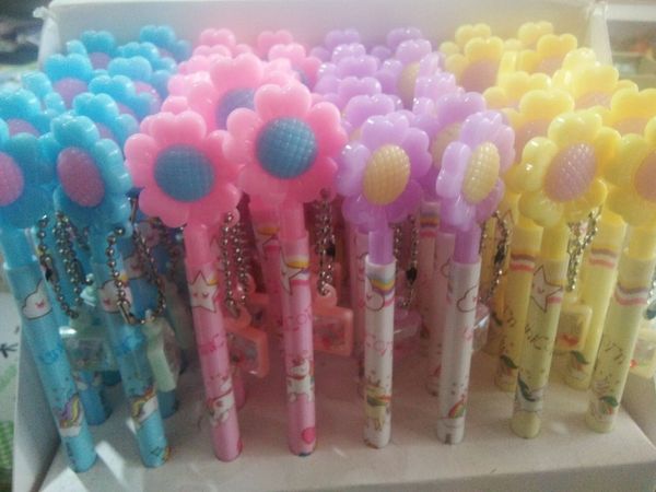

10pcs/lot korean cute cartoon unicorn mechanical pencil kawaii push button gift pencil good pendant 0.7mm or 0.5mm, Blue;orange
