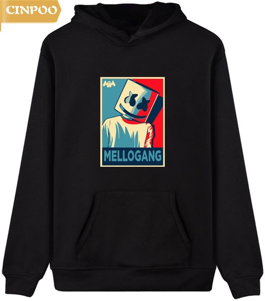 

мода cinpoo дама dj marshmello маска толстовка электронной танцевальная музыка с длинным рукавом перемычка хип-пуловеры толстовка подарки дл, Black