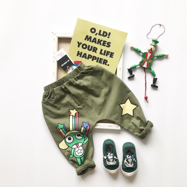 

tonytaobaby new autumn clothes for babies boys and girls lovely cartoon army green leisure harem pants cotton boy trousers, Blue