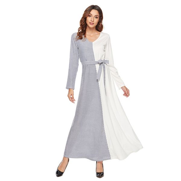 

womens designer striped casual dress autumn6tdy, Black;gray