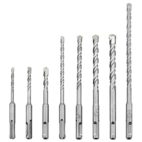 

8pcs/set round shank alloy percussion bit concrete wall drilling tools