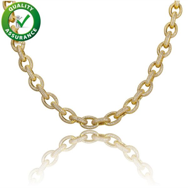 

iced out chains hip hop luxury fashion jewelry mens designer necklace rapper diamond miami cuban link chain micro paved bling cz accessories, Black