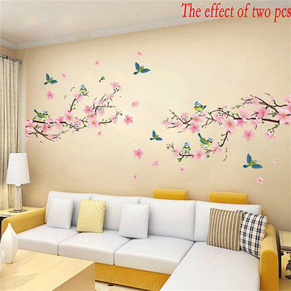 

peach plum cherry blossom flower butterfly mural wall decal sticker decor tool