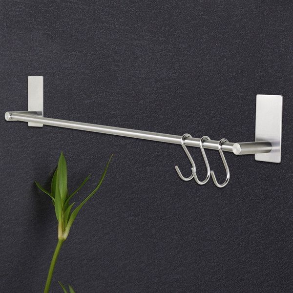 

single rod towel rack stainless steel bathroom towel holder punch bath hardware accessories bar 40cm
