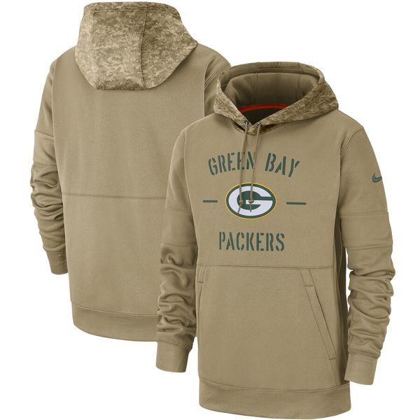 

new green bay men's packers tan 2019 salute to service sideline therma pullover hoodie sports football sweatshirt wear women's, Blue;black